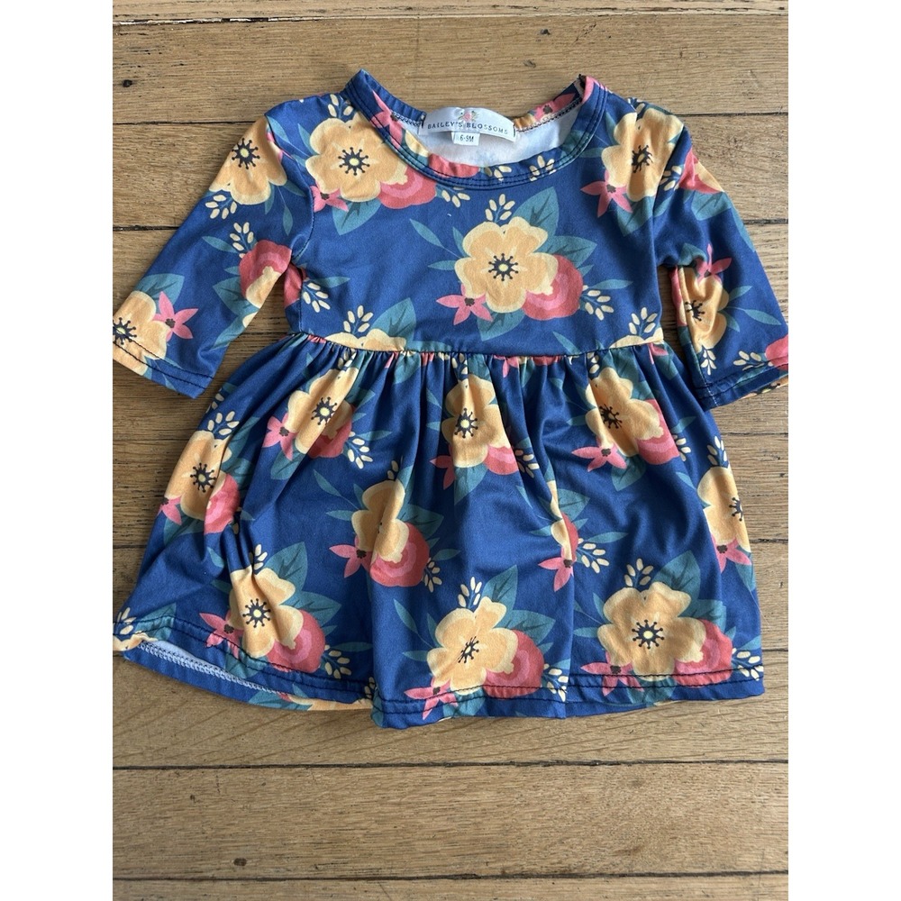 Bailey's Blossoms Baby Girl Colorful Floral Dress Size 6-9 Months